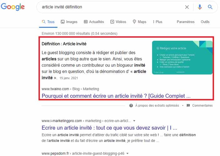 Article invite definition