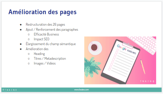 Ameliration des pages