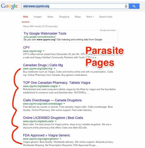 Parasite pages