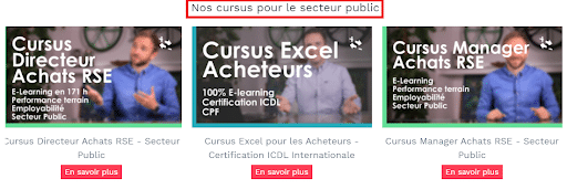 Nos cursus pour le secteur public