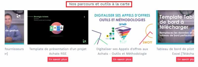 Nos parcours et outils a la carte