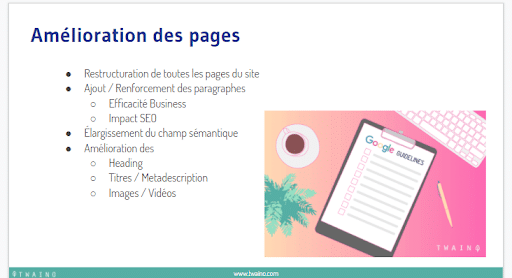 Amelioration des pages