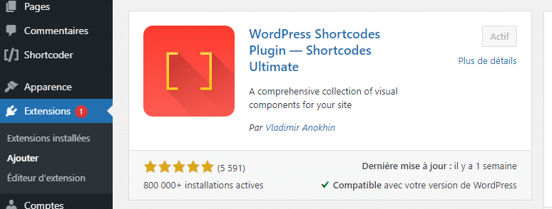 Plugin Shortcode ultimate