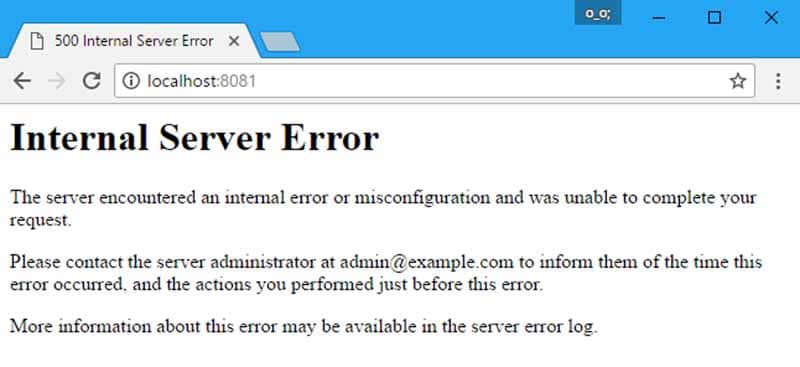 Internal server error