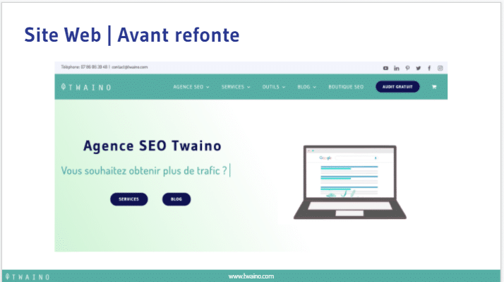 Site web avant refonte