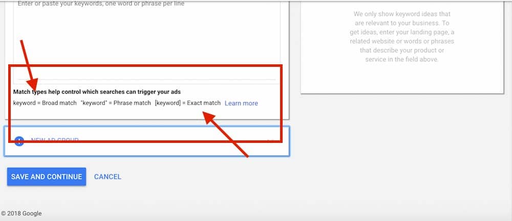 Les types de correspondance permettent de controler les recherches qui peuvent déclencher vos annonces.