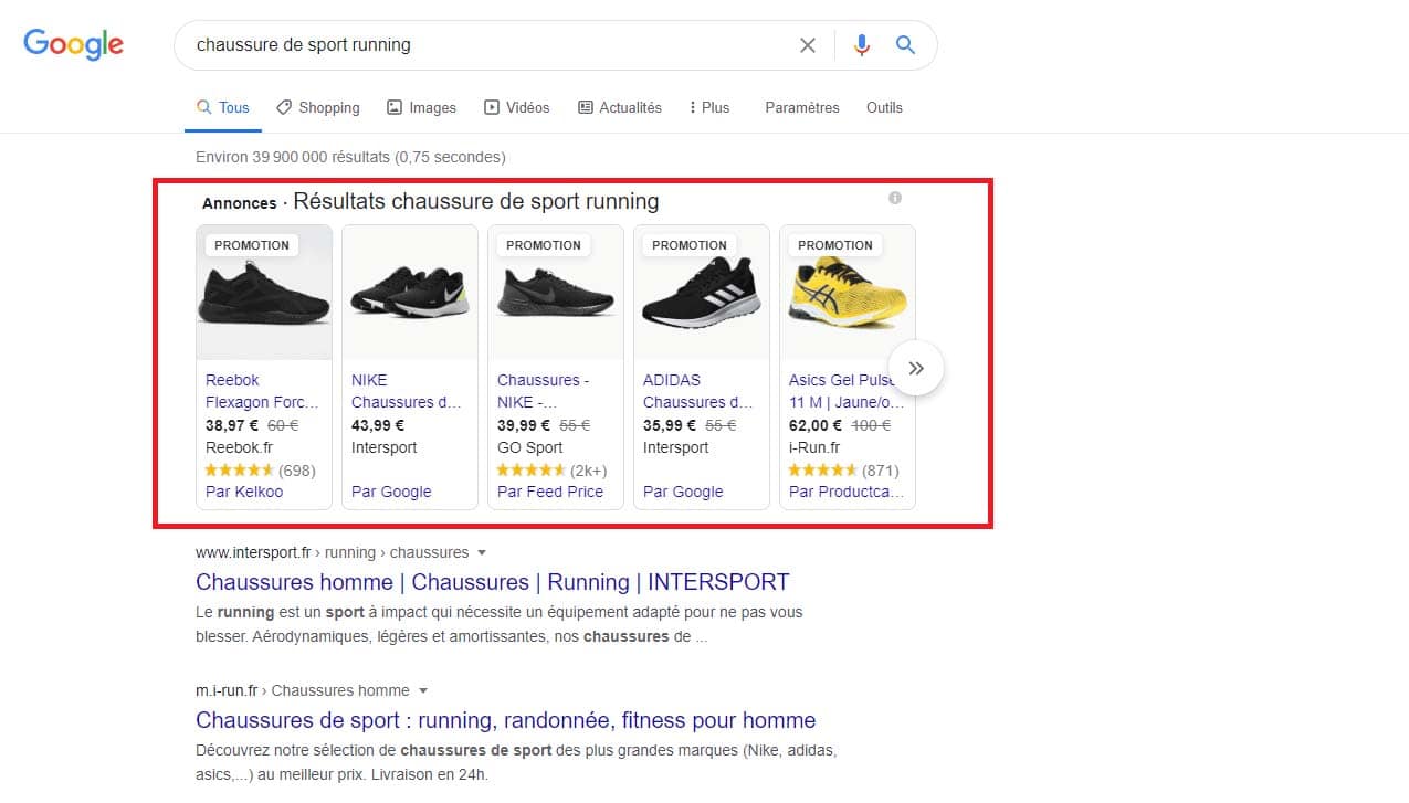 Chaussure de sport running