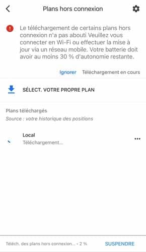 Plans hors connexion