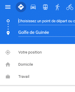 Destination maps Golfe de Guinee