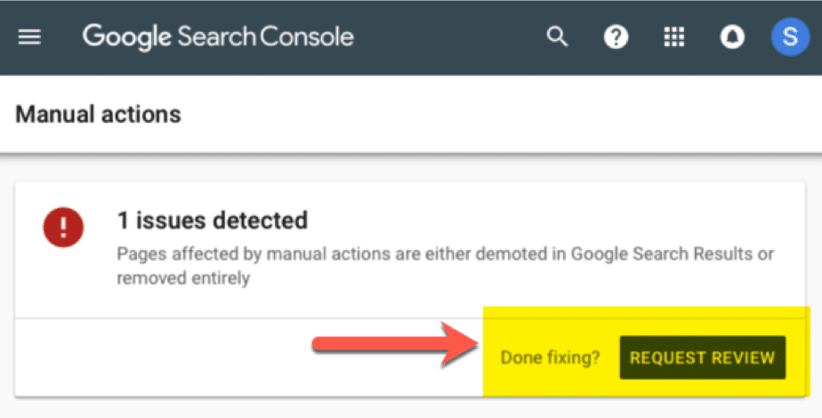 Issue detected GSC