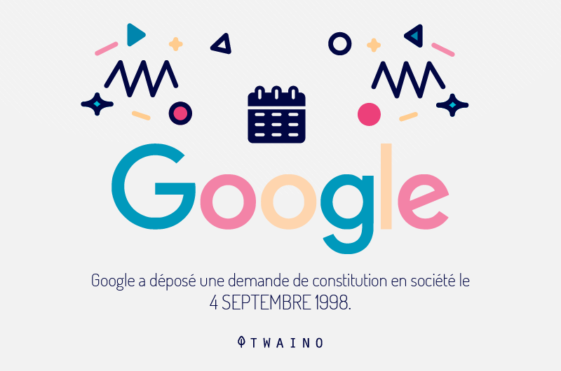 Date de demande de constitution de la societe Google