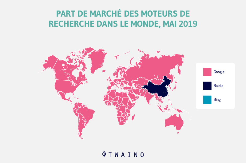 Part de marche des moteurs de recherche dans le monde