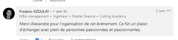 Echange avec pleins de personnes passioonneees