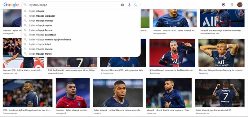 recherche Kylian Mbappe