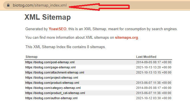 XML sitemap