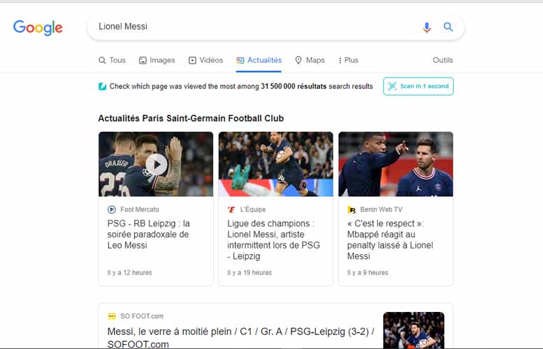 Recherche Lionel Messi Actualite