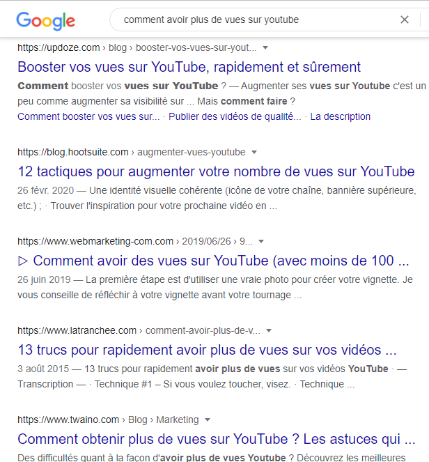 Recherche comment avoir pluus de vues sur youtube (1)