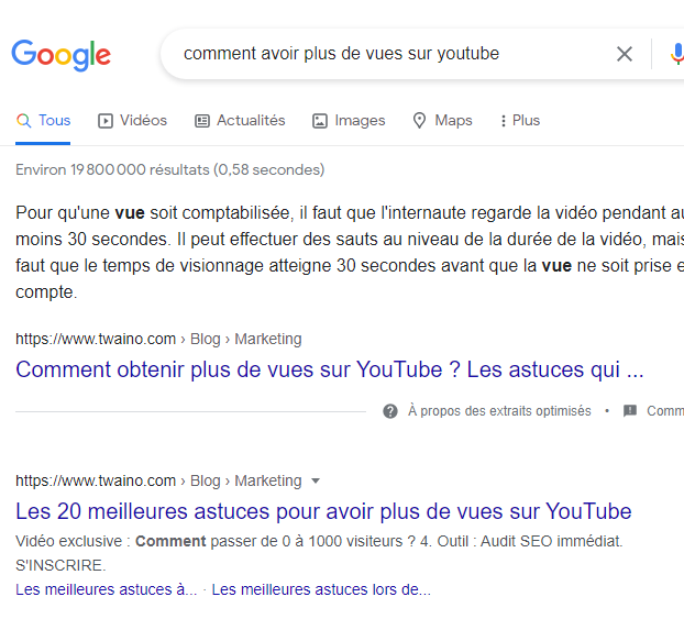 Recherche comment avoir pluus de vues sur youtube (2)