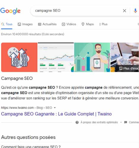 Recherche campagne seo