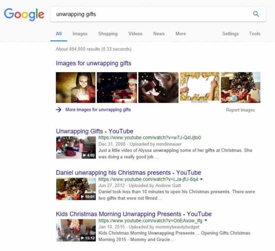 Recherche unwrapping gifts videos