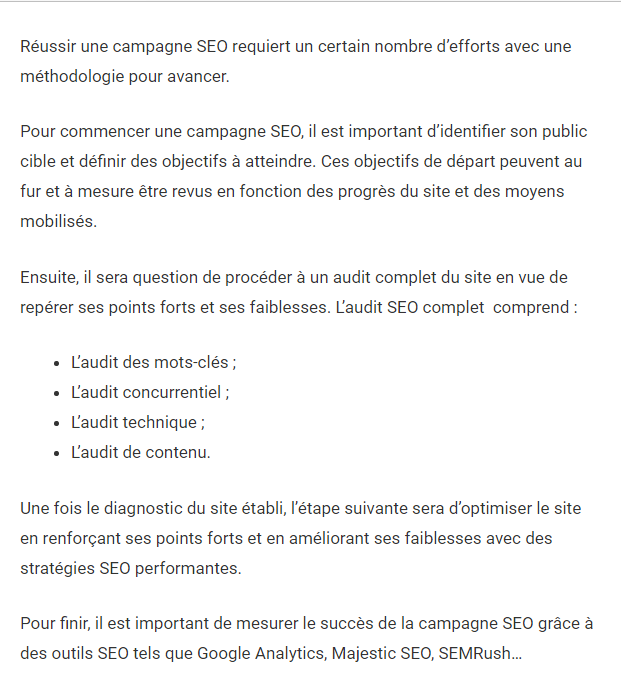 Reussir une campagne seo