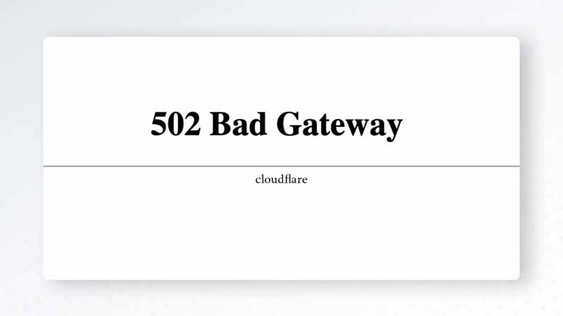 502 Bad Gateway