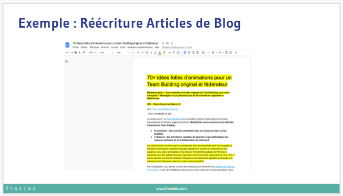 Exemple Reecriture article de Blog