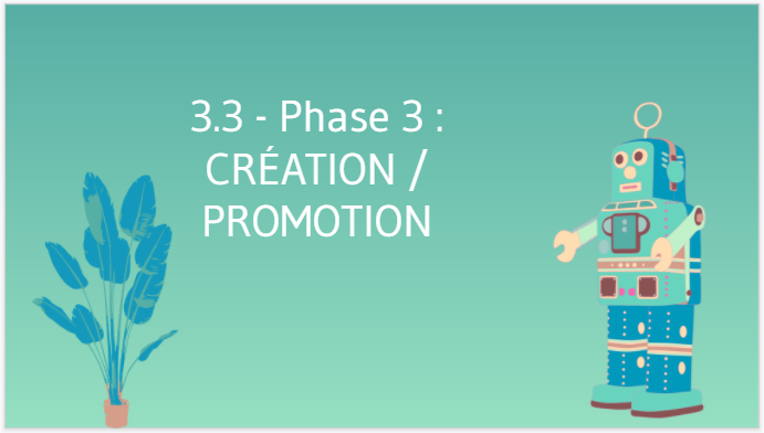 Phase 3 Creation et Promotion