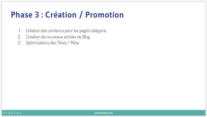 Phase 3 Creation et Promotion