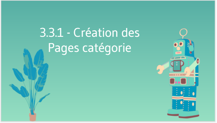 Creation des pages categorie