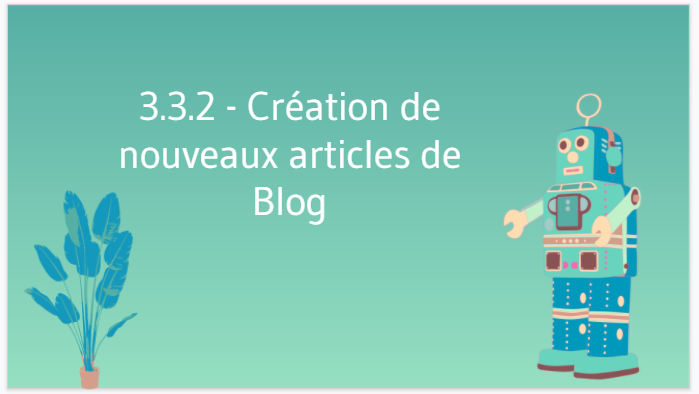 Creation de nouveaux articles de Blog