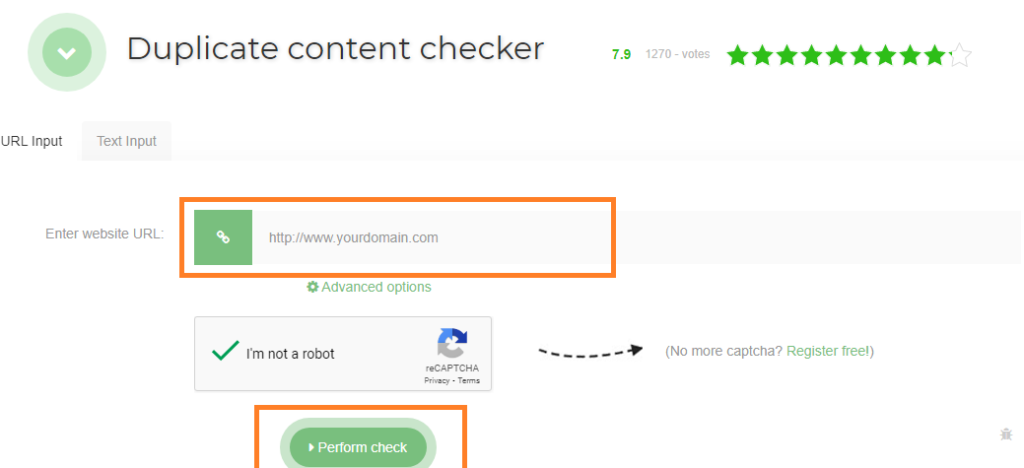 Duplicate content checker