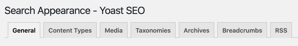 Search Appearance Yoast SEO