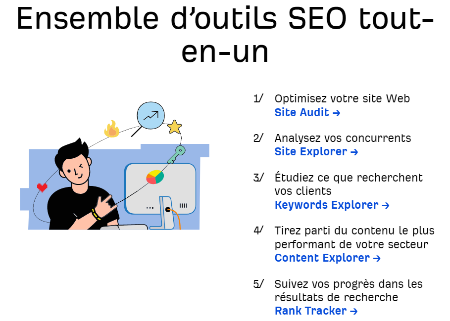 Ensemble d outils SEO tut en un