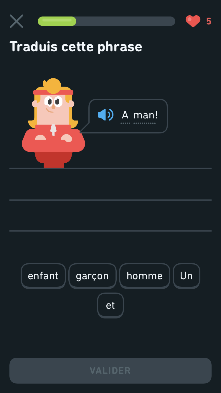 Duolingo traduis cette phrase