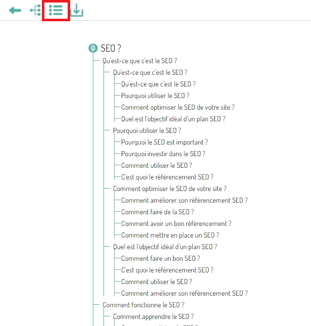 Liste de propositions d idees sur le theme SEO en forme de liste a puce