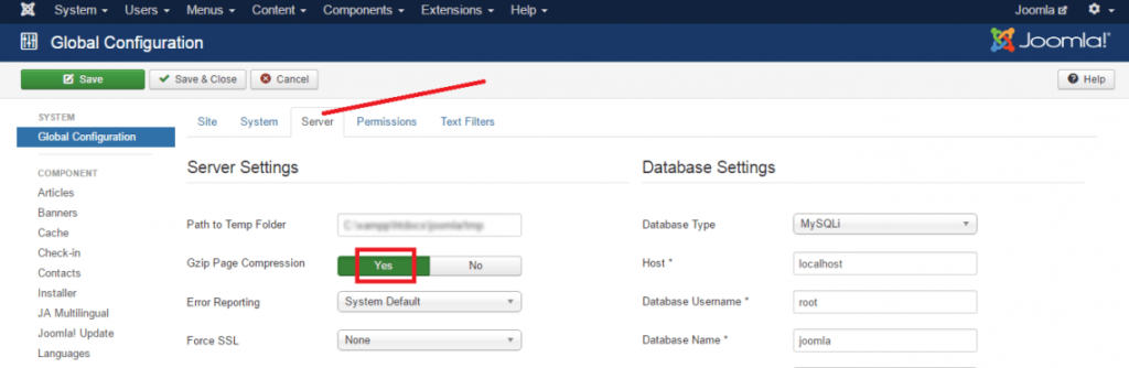 Activation de la compression Gzip