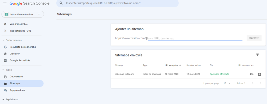 Ajouter un sitemap GSC