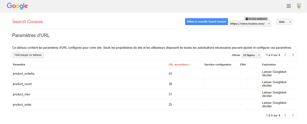 Outil search console 