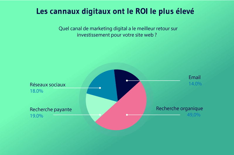 Les cannaux digitaux ont le ROI le plus eleve