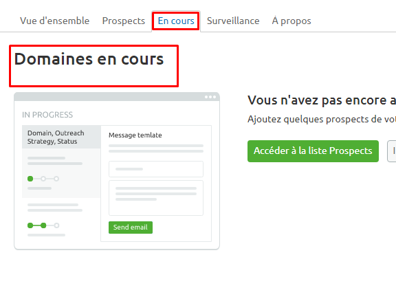 Domaines en cours