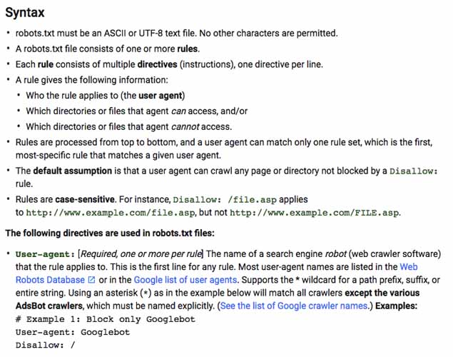 Ressource robots.txt de Google