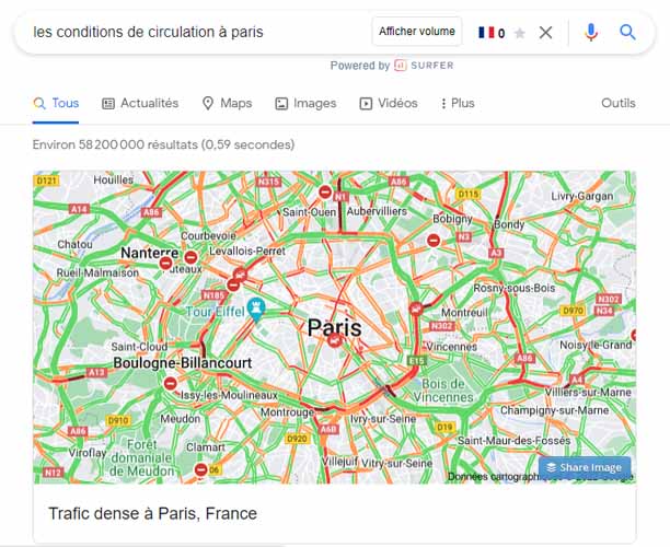Recherches les onditions de cIrculation a Paris