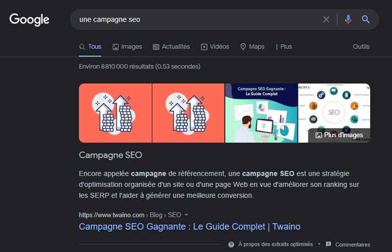 Une campagne SEO