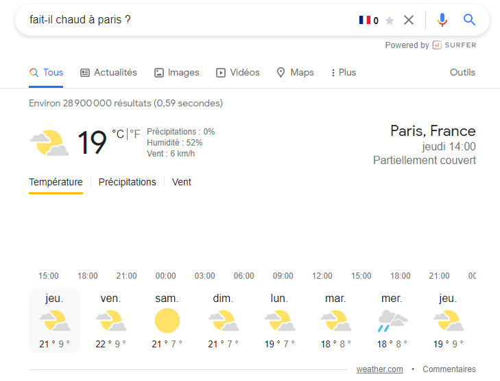 Recherche fait il chaud a Paris