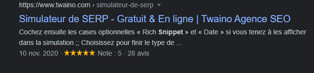 Simulateur de SERP