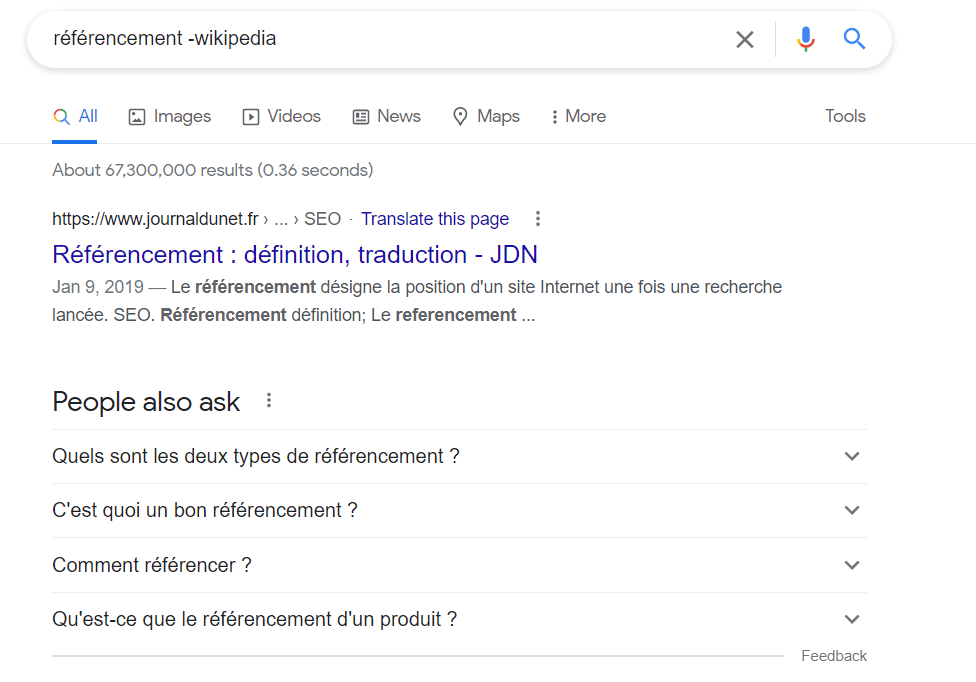 Utilisation des opérateurs de recherches