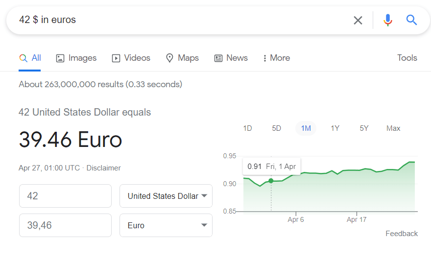 Convertion des devises