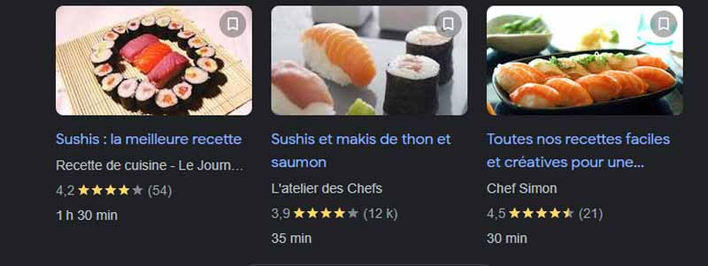 Presentation des Recettes