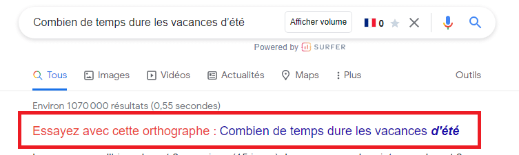 Correction orthographe recherche